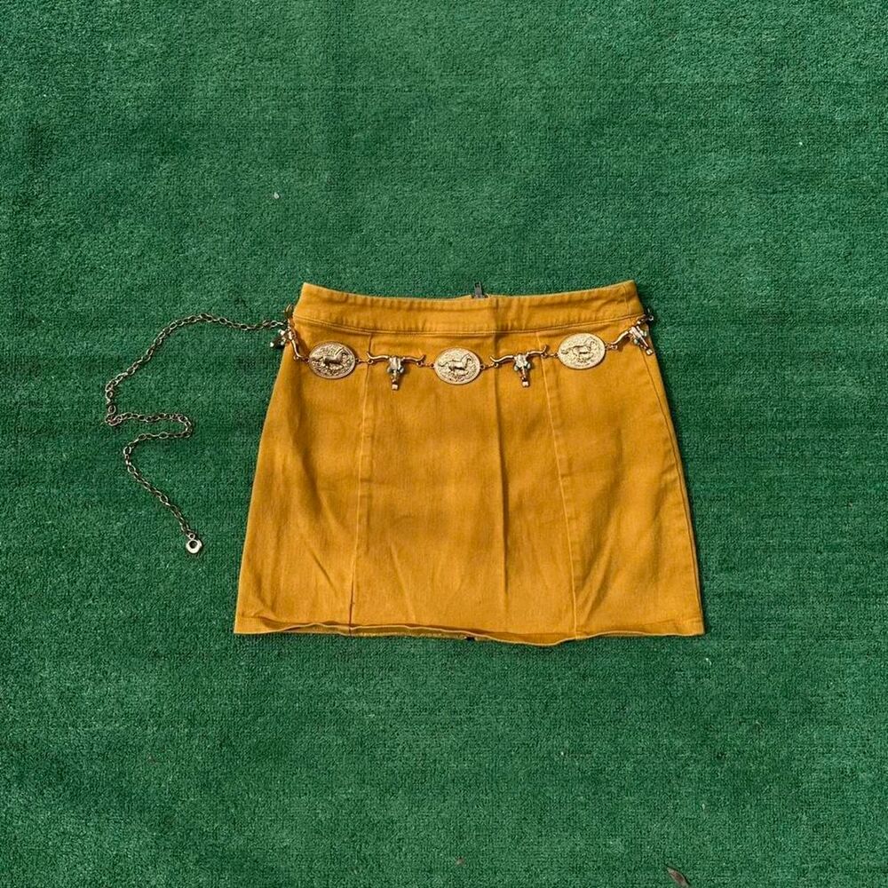 Forever-21 Women's Yellow and Gold Skirt